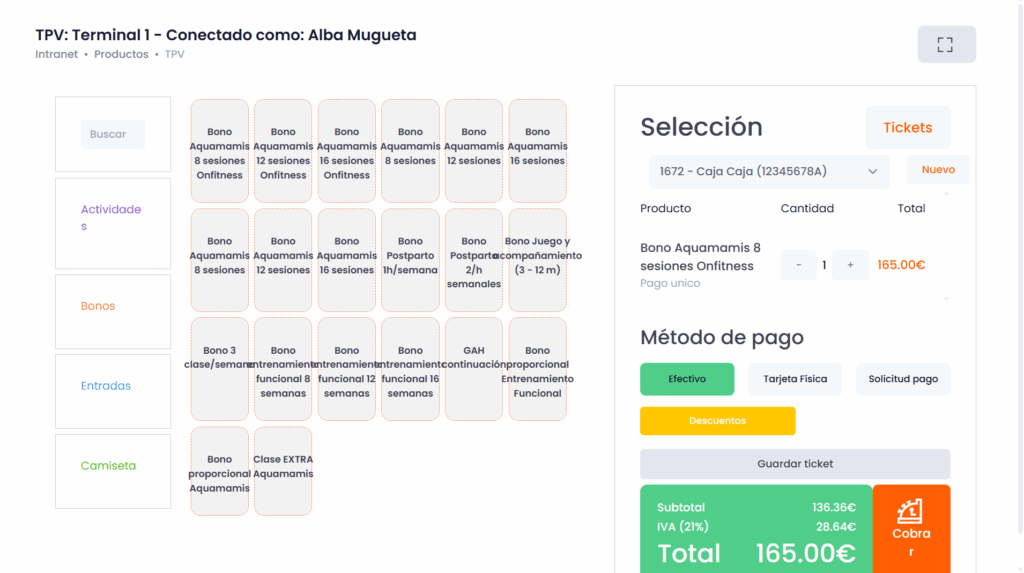 aplicación entrenador personal, punto de venta deportivo, software TPV para gimnasios, venta digital centro deportivo, caja registradora digital, TPV para gimnasios, gestión ventas gimnasio, ventas integrales centro deportivo