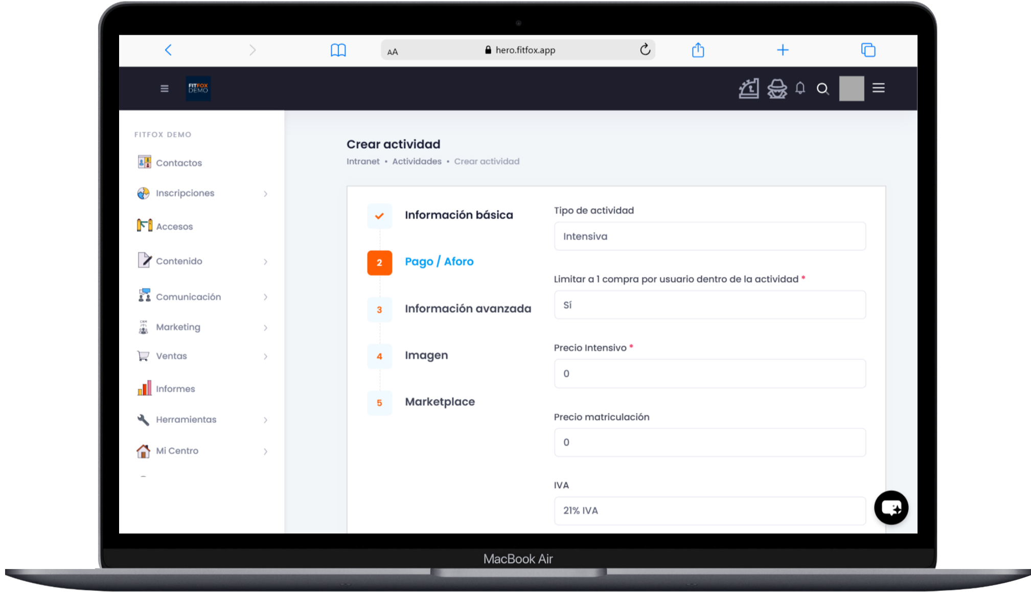 digitalización centros deportivos